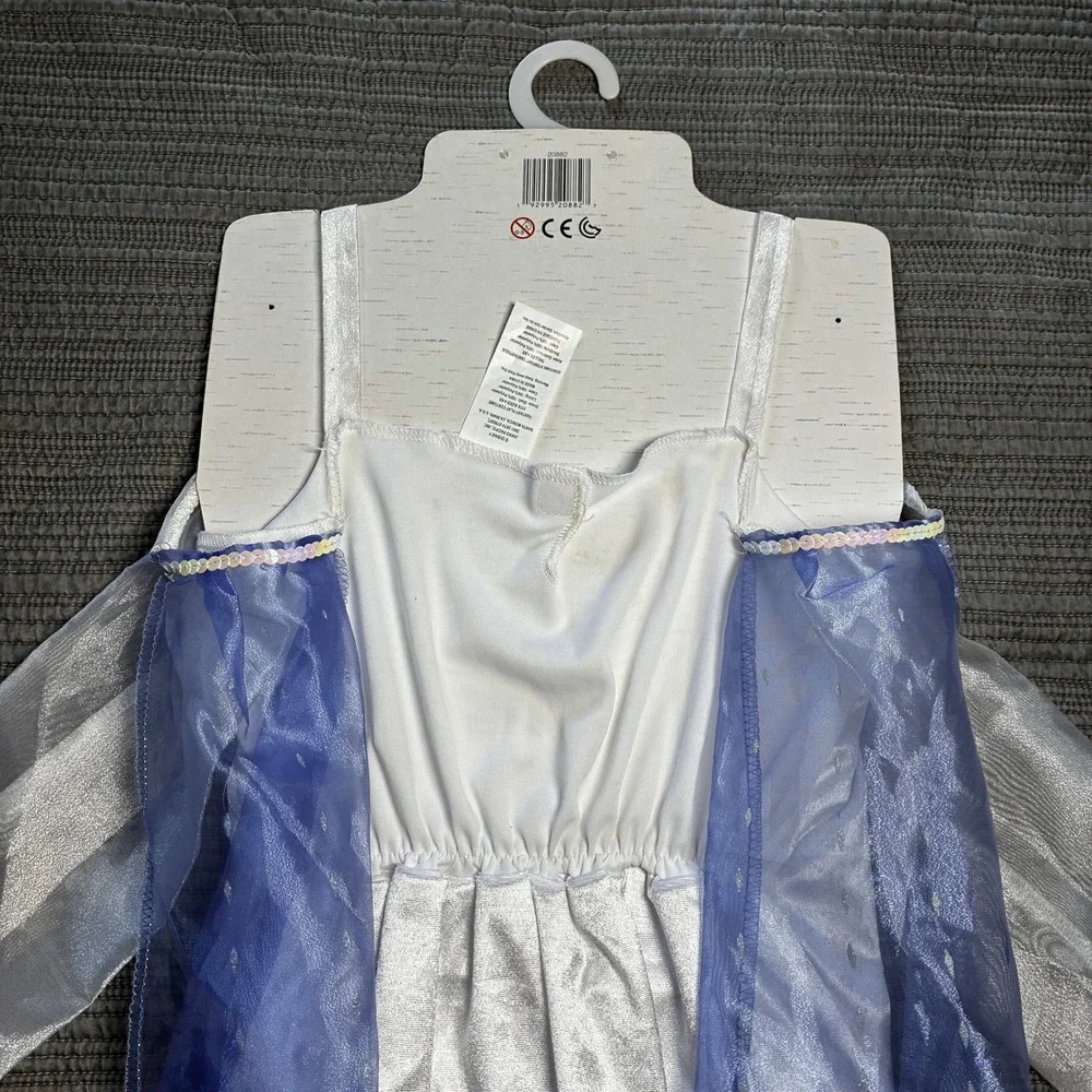 Disney Frozen II Elsa Snow Queen Dress Girls Costume Blue White Sequins Gown